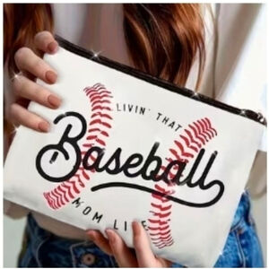 Women's Baseball Mom Life White Red One Size Clutch